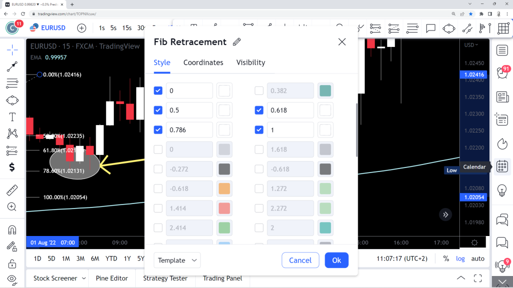 Fibonacci Retracment tool settings for the best Fibonacci trading strategy for great profits